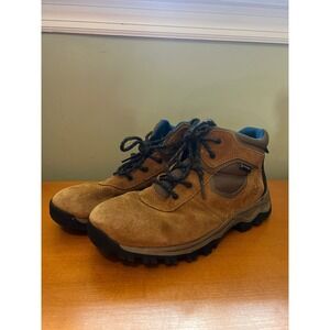 Timberland Mt Maddsen Mid Waterproof Hiking Boots Suede Tan Youth Boy Size 7